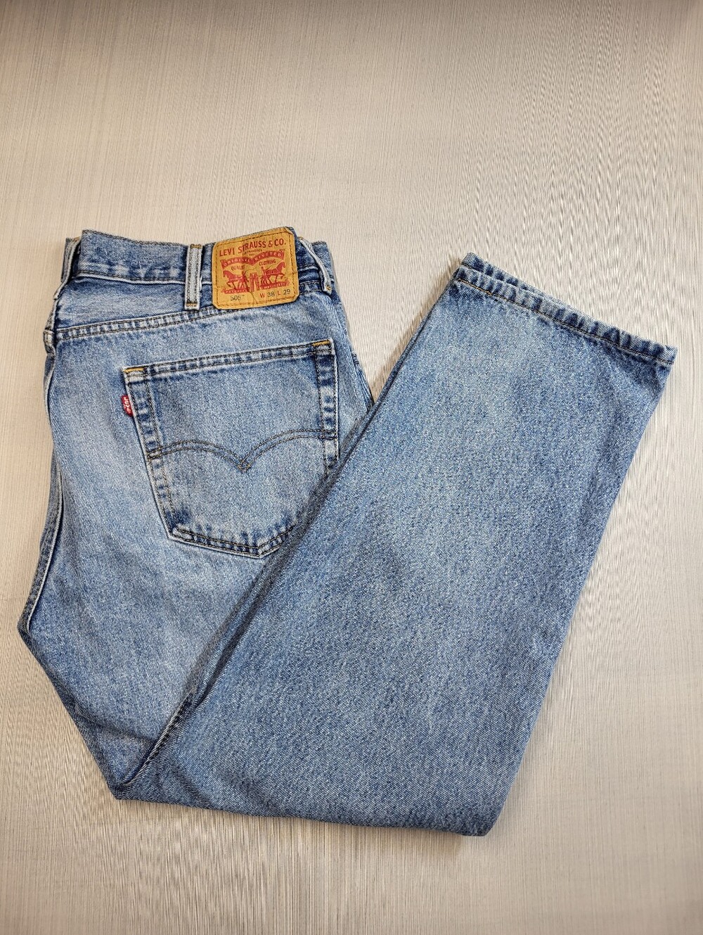 Levi’s 505 Jeans Mens Sz 38x29 Blue Straight Leg Medium Wash Denim Pants Read